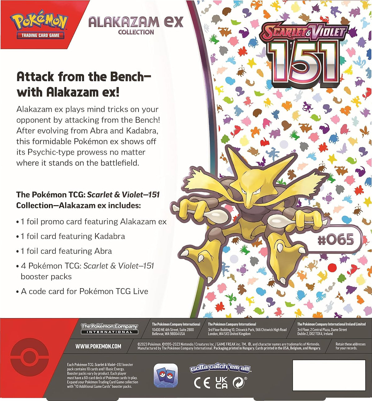 Pokémon TCG: 151 Alakazam ex Collection Box