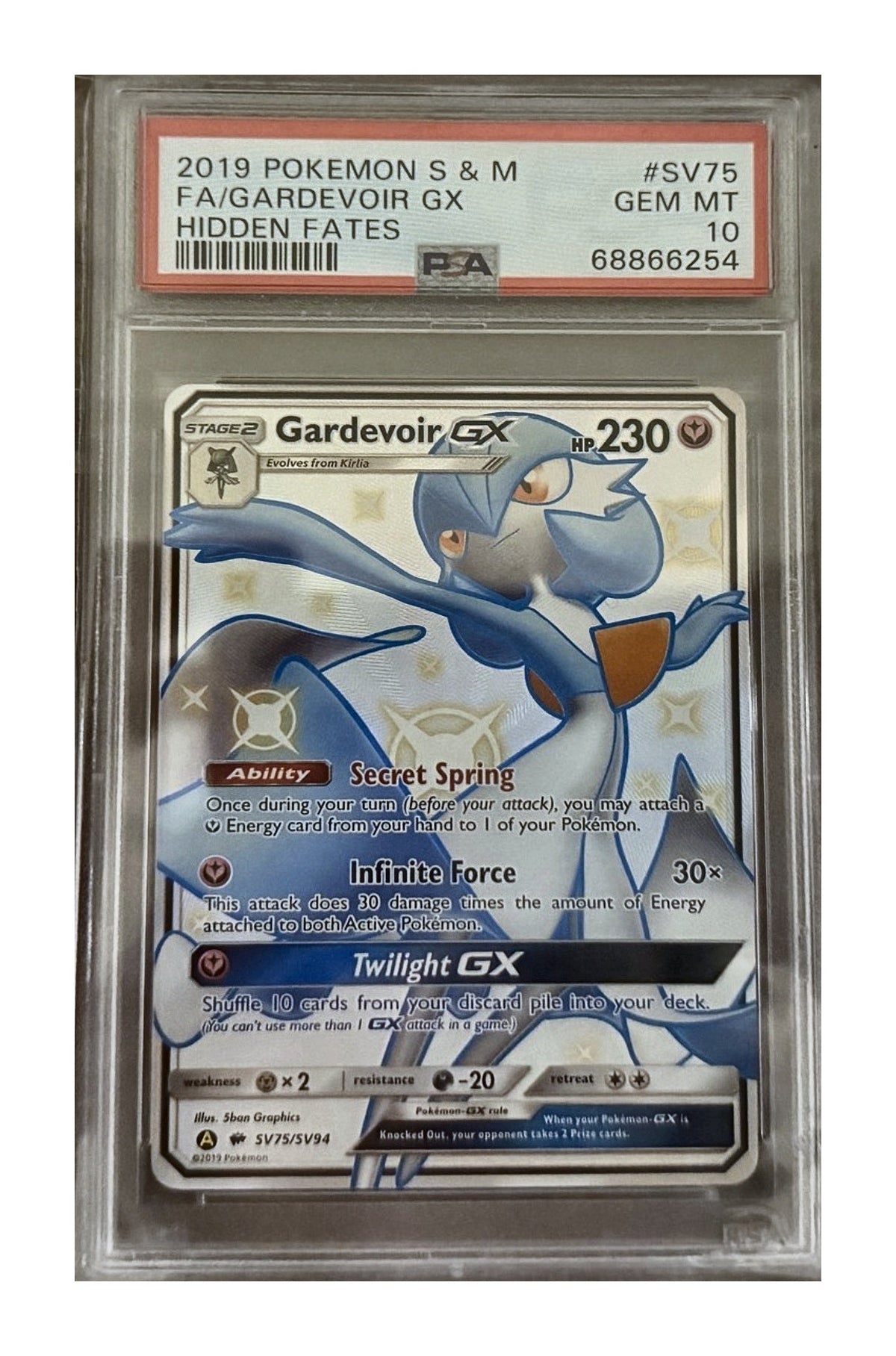 Pokémon TCG: Gardevoir-GX SV75/SV94 Shiny Full Art (Hidden Fates) — PSA 10