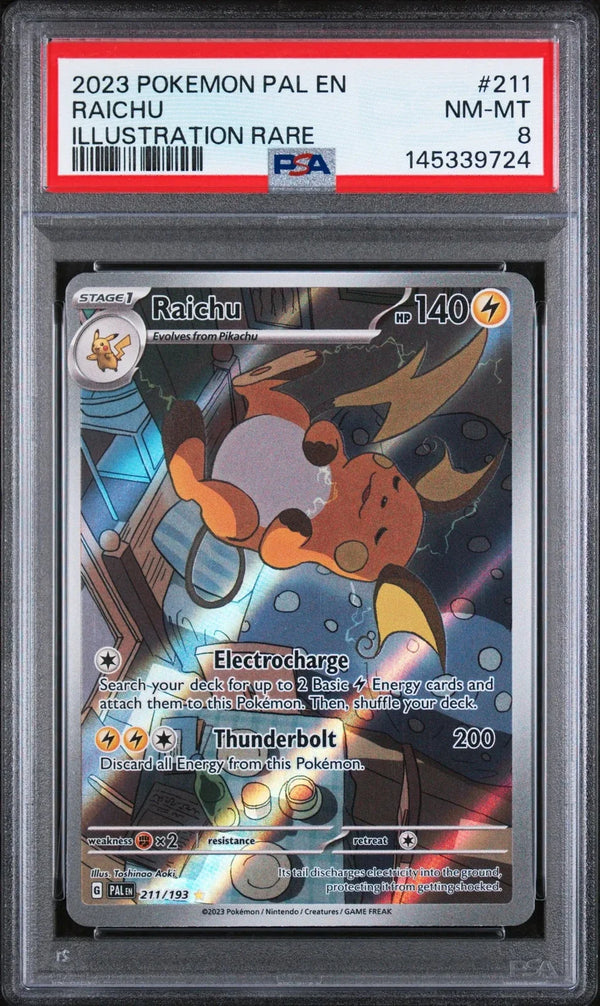 Pokémon TCG: Raichu 211/193 Illustration Rare (Paldea Evolved) — PSA 8