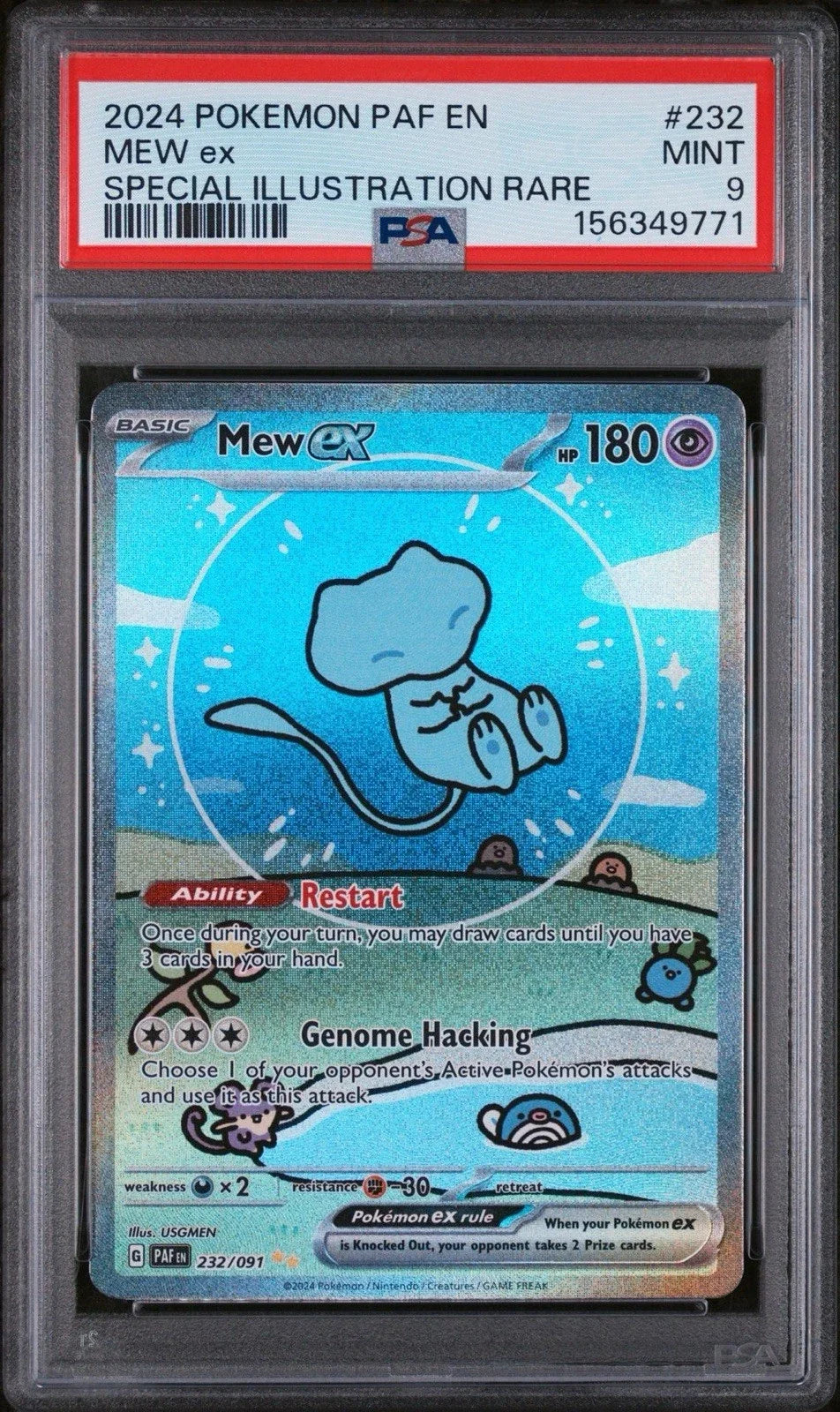 Pokémon TCG: Mew ex 232/091 SIR (Paldean Fates) — PSA 9